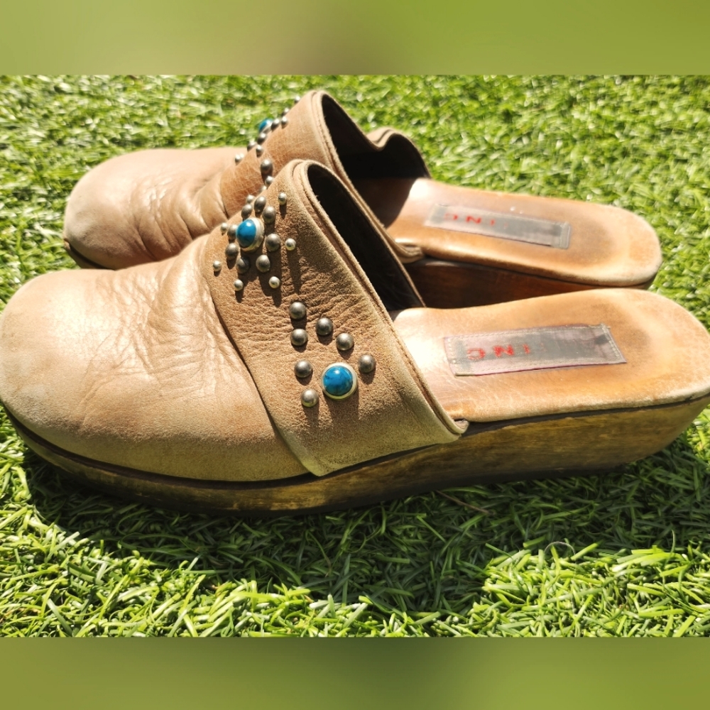 Brown Leather clogs size 7